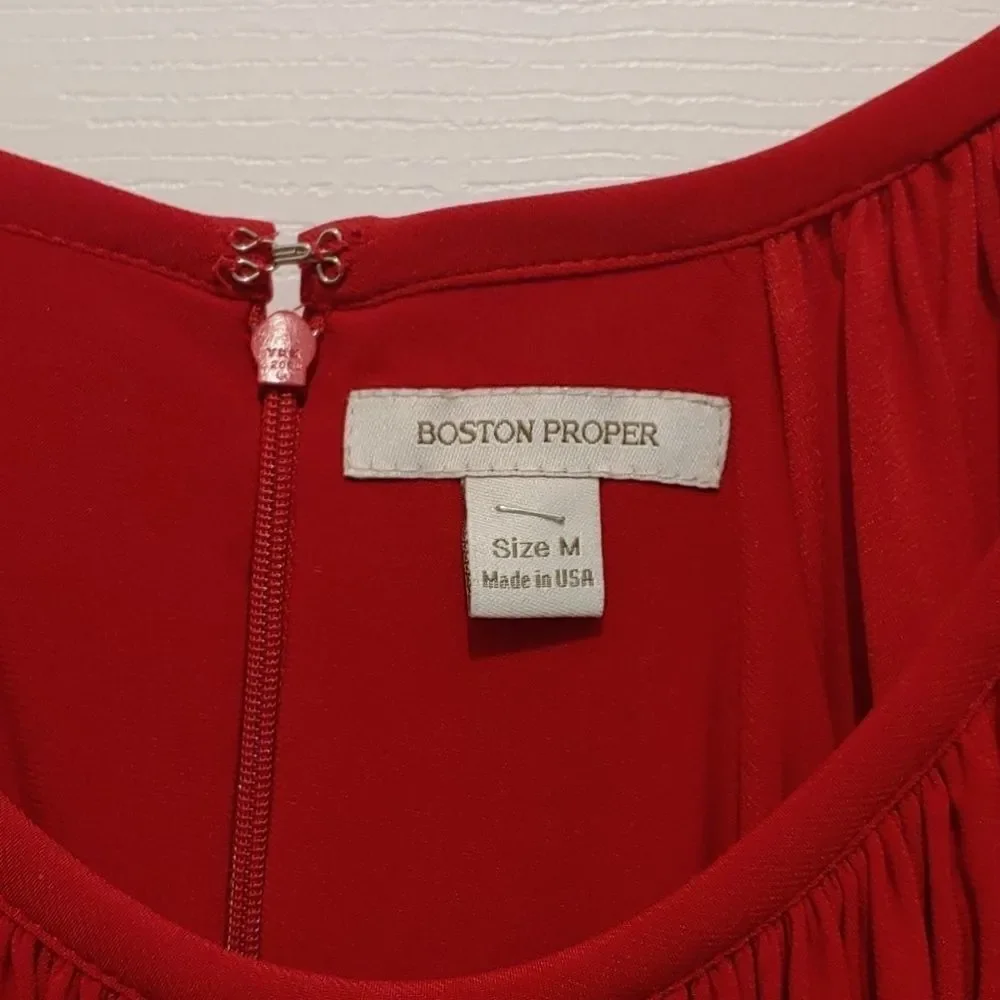 Boston Proper Red cut out  sleeve dress Sz M NWOT